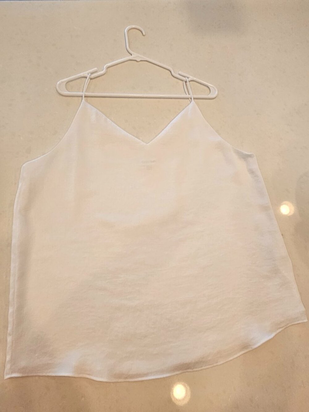 Calvin Klein Double-Sided Deep V-Neck Camisole - White - Size XL